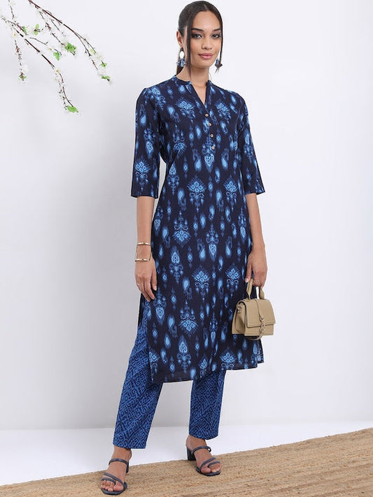 Vishudh Ethnic Motifs Printed Straight Kurta with Trousers