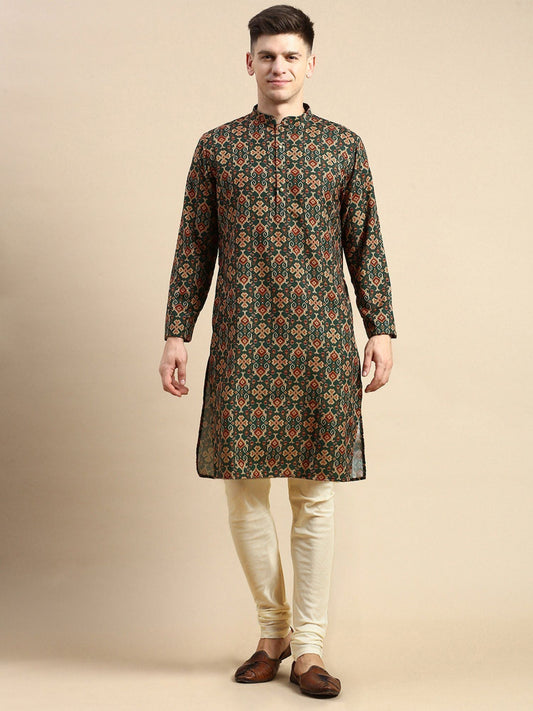 Amodh by Kisah Mens Multicolour Kurta Churidar (Set of 2)