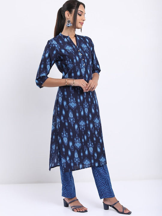 Vishudh Ethnic Motifs Printed Straight Kurta with Trousers