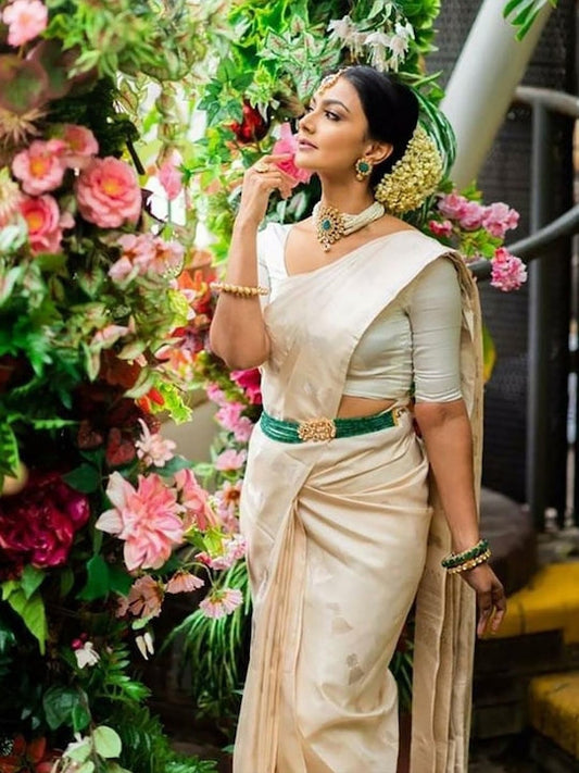 Anjaneya Sarees Ethnic Motifs Woven Design Zari Banarasi Saree