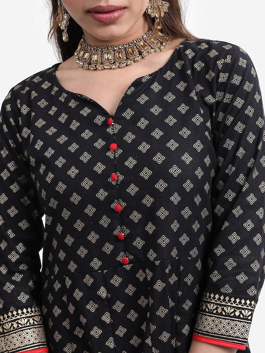 Vishudh Women Ethnic Motifs Printed Cotton Anarkali Kurta