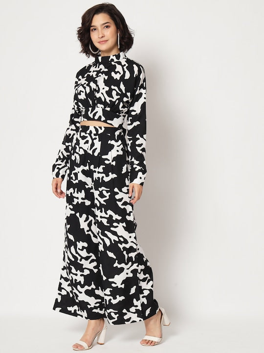 All about you Abstract Printed Crop Top & Palazzo