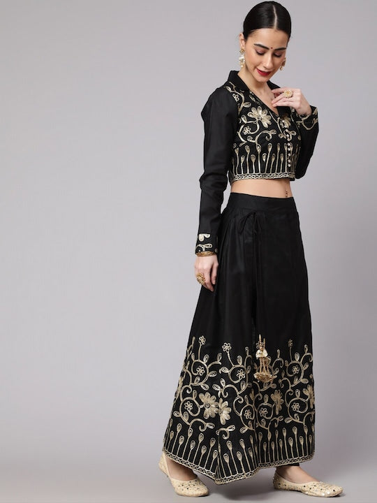 AKS Embroidered Thread Work Ready to Wear Lehenga & Blouse
