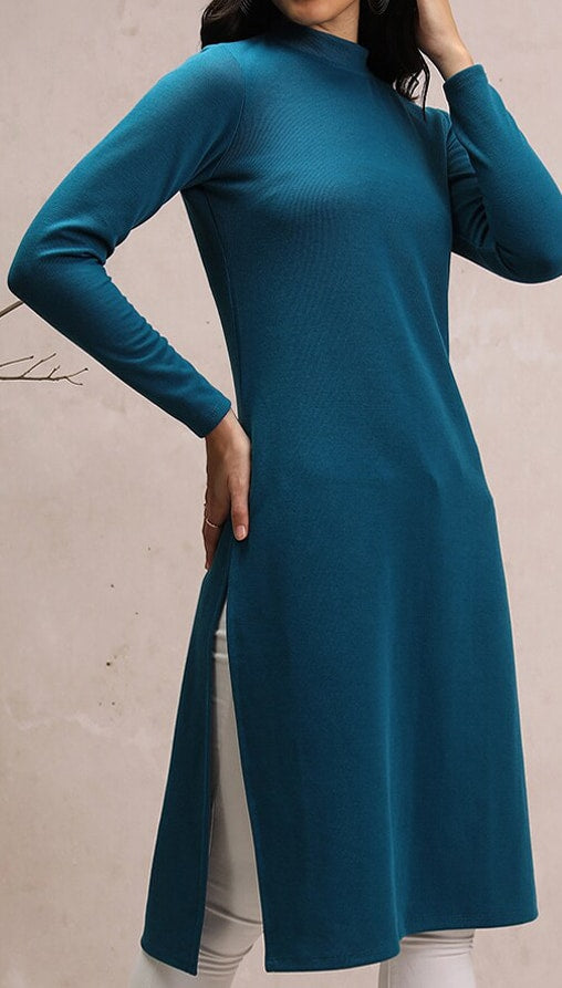 Vishudh Winter High Neck High Slit Kurta
