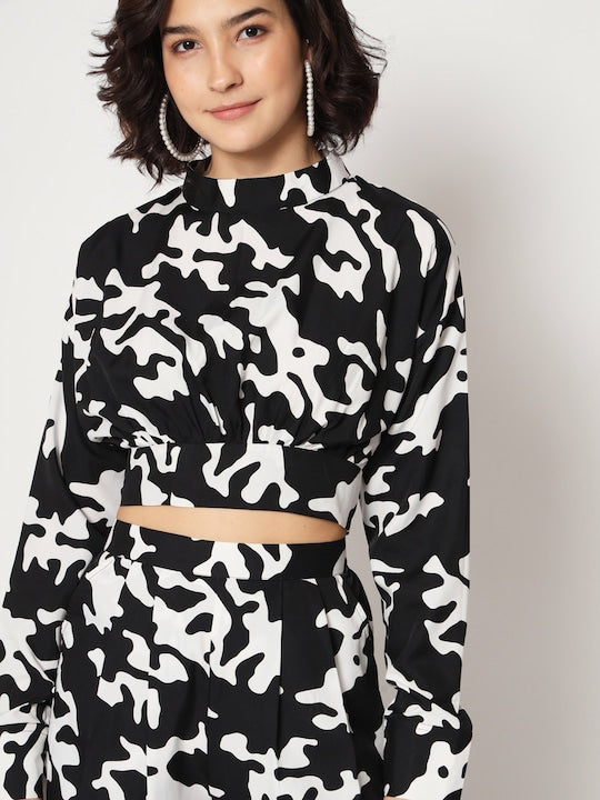 All about you Abstract Printed Crop Top & Palazzo
