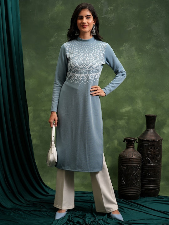 Vishudh Winter Ethnic Motifs Printed Kurta