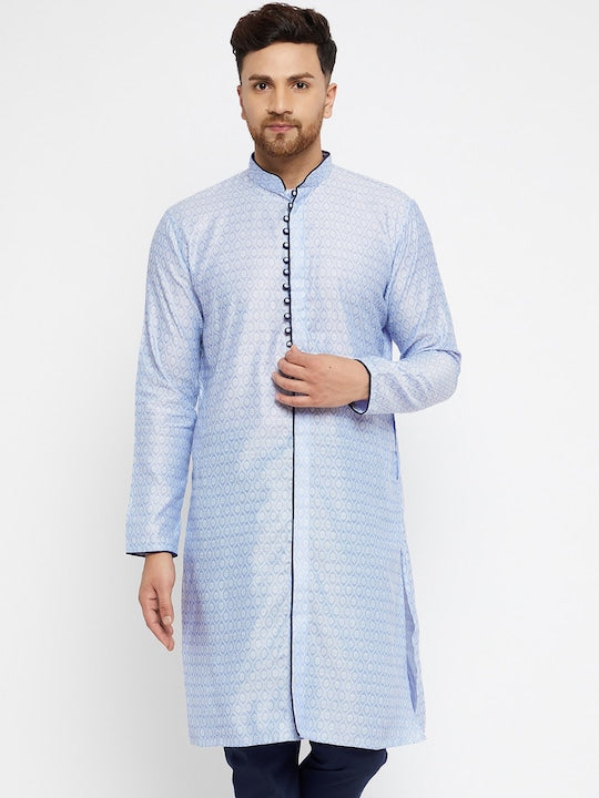 Vastramay Men Lavender Chikankari Jacquard Kurta