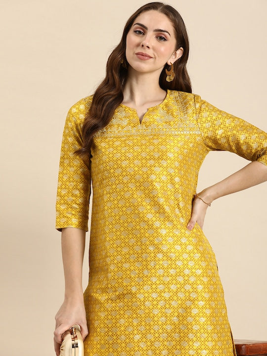 All about you Ethnic Motifs Printed Thread Work Kurta