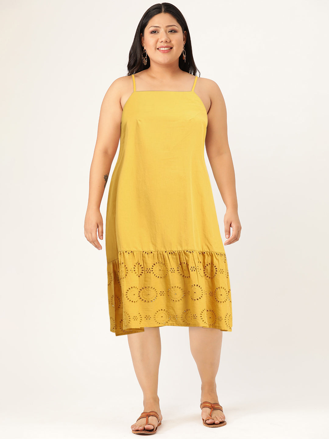 All about you Schiffli Pure Cotton A-Line Dress