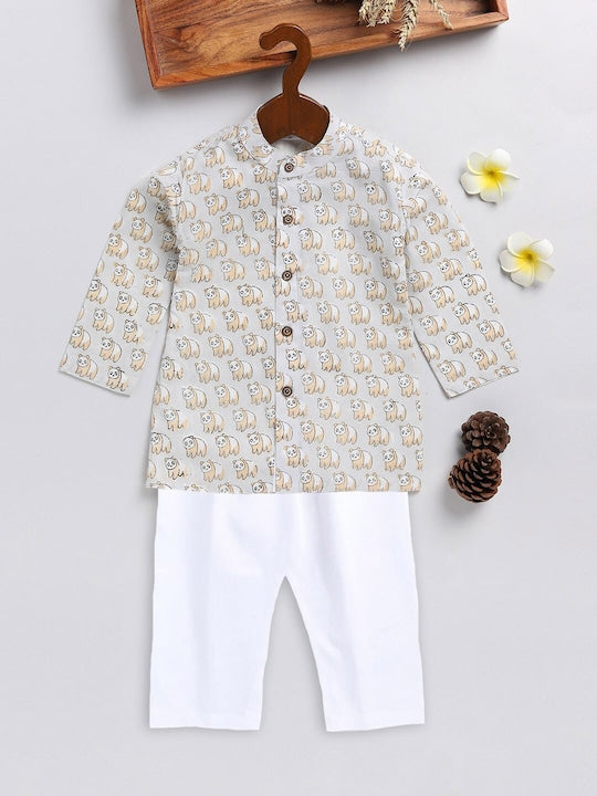 Vastramay Sishu Boys Quirky Printed Kurta with Pyjamas