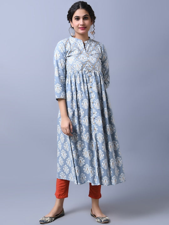 All about you Ethnic Motifs Printed Cotton A-Line Kurta
