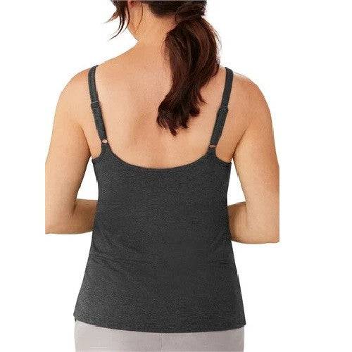 Amoena Valletta Tank Top with Built-in Mastectomy Bra - Charcoal