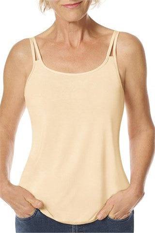 Amoena Valletta Tank Top with Built-in Mastectomy Bra - Sand (Nude)