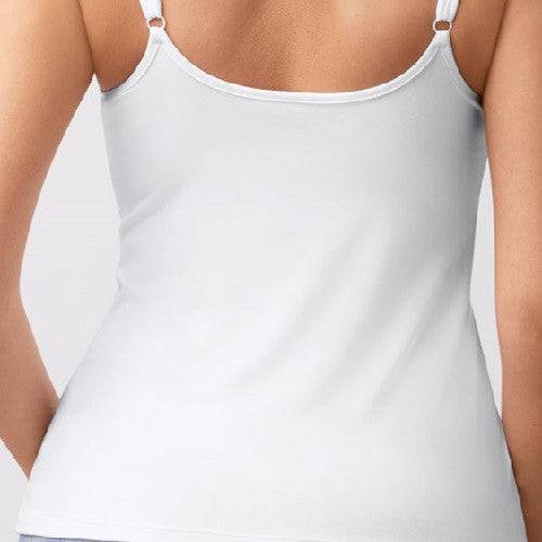 Amoena Valletta Tank Top with Built-in Mastectomy Bra - White