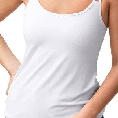 Amoena Valletta Tank Top with Built-in Mastectomy Bra - White