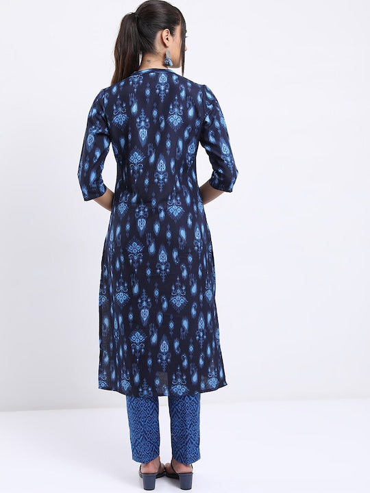 Vishudh Ethnic Motifs Printed Straight Kurta with Trousers