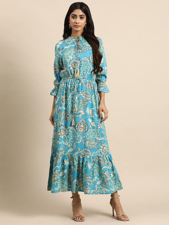 All about you Floral Print Puff Sleeve Maxi Dress