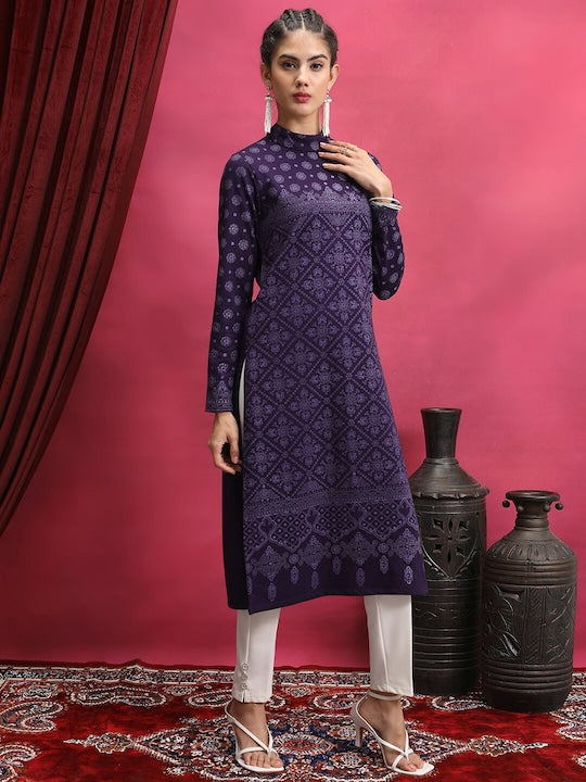 Vishudh Ethnic Motifs Printed Straight Kurta