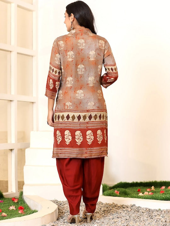 Vishudh Women Ethnic Motifs Printed Regular Kurta with Dhoti Pants