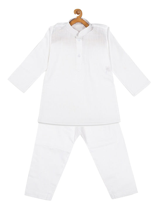Vastramay Sishu Boys White Pure Cotton Kurta with Pyjamas