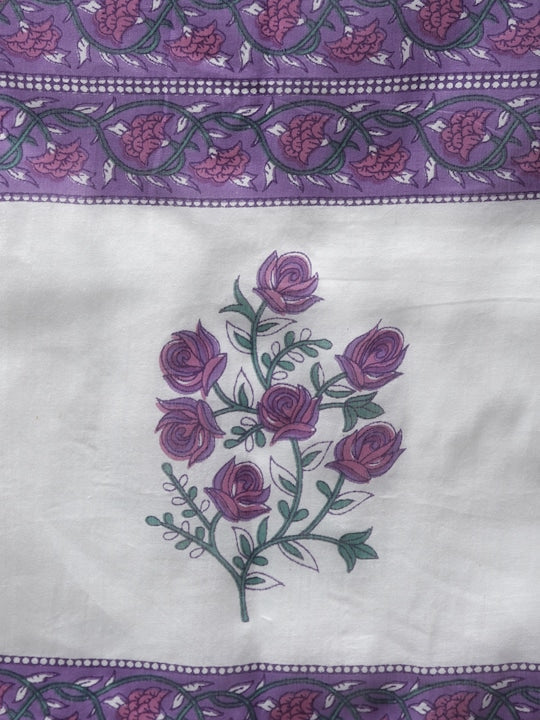 Yufta Women Lavender & White Ethnic Motifs Printed Kurta with Trousers & Dupatta