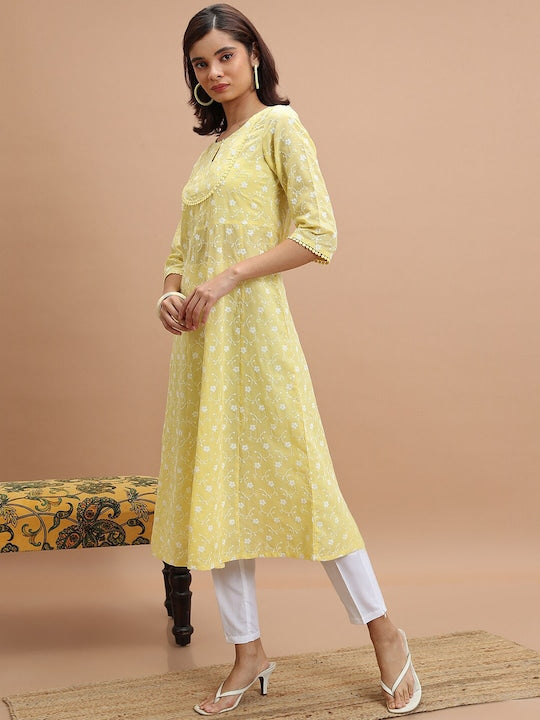 Vishudh Floral Embroidered Anarkali Kurta