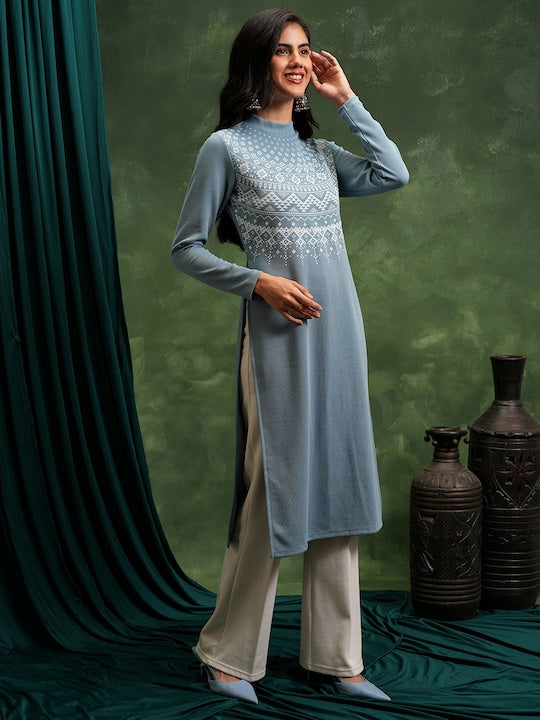 Vishudh Winter Ethnic Motifs Printed Kurta
