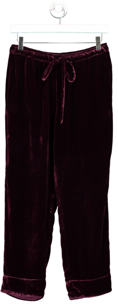 Asceno Purple Aurelia Velvet Wide Leg Pants UK S