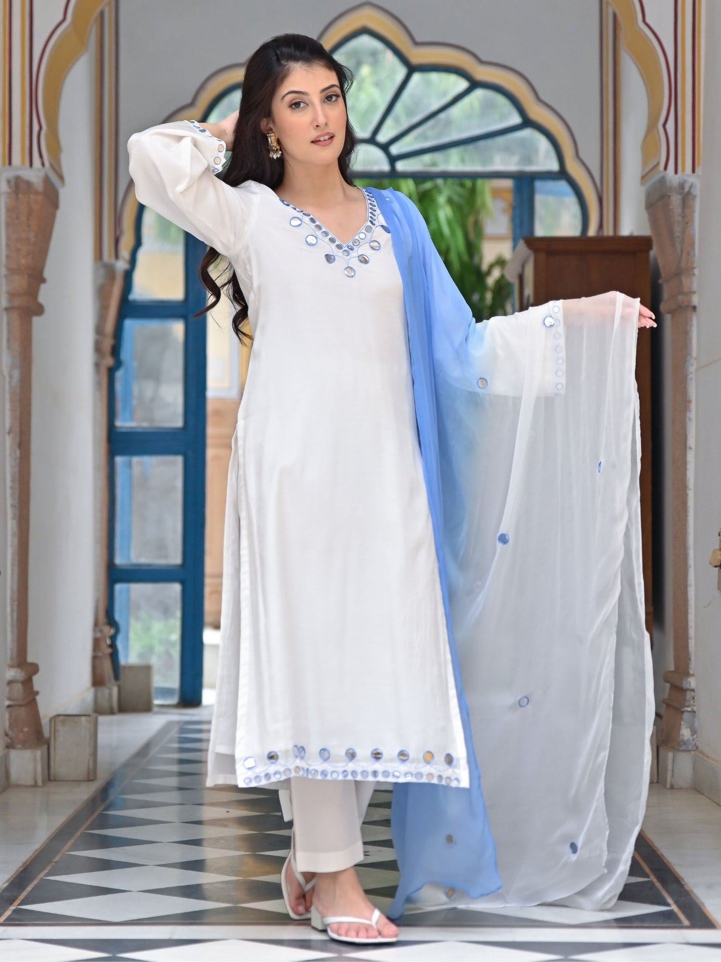 Urbanstree Nabh Kurta with Pant & Dupatta (Set of 3)