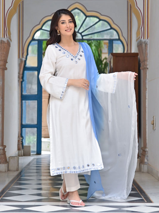 Urbanstree Nabh Kurta with Pant & Dupatta (Set of 3)