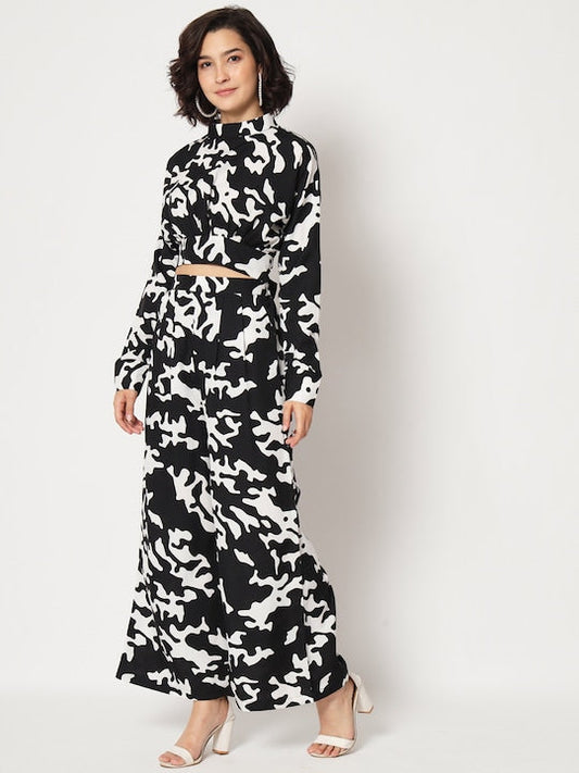 All about you Abstract Printed Crop Top & Palazzo
