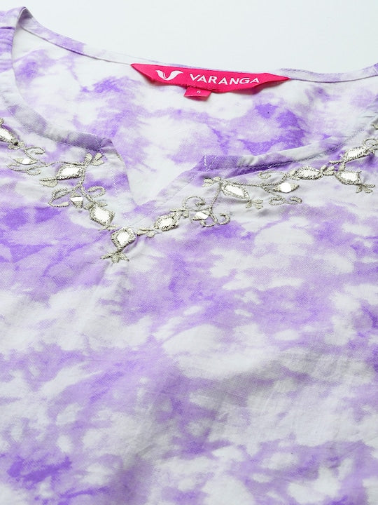 Varanga Women Dyed Gotta Patti Kurta