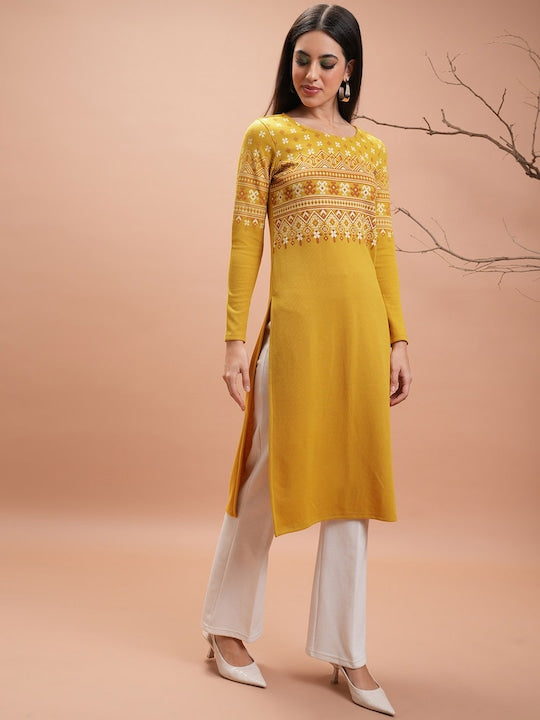 Vishudh Ethnic Motifs Printed Straight Kurta