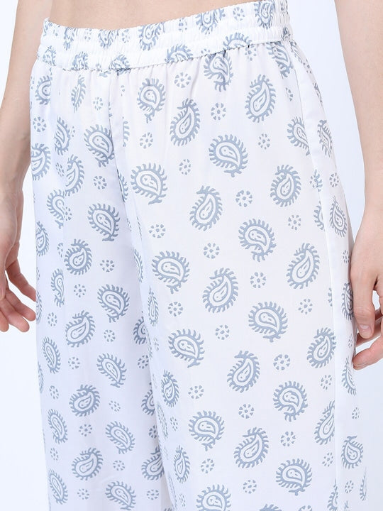 Vishudh Grey Floral Yoke Design Empire Kurta with Trousers & With Dupatta