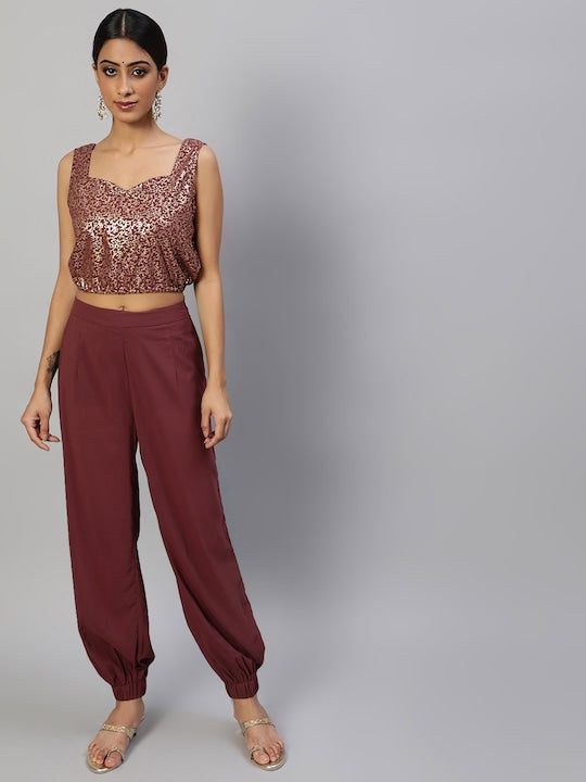 AKS Couture Embroidered Sweatshirt & Jogger Co-ords Set