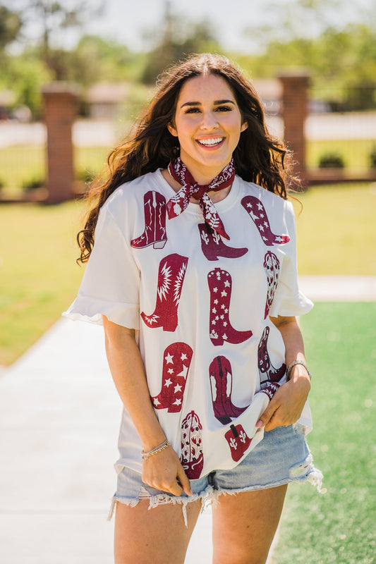 Walk the Line Top - Maroon