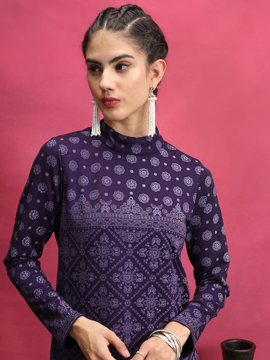 Vishudh Ethnic Motifs Printed Straight Kurta