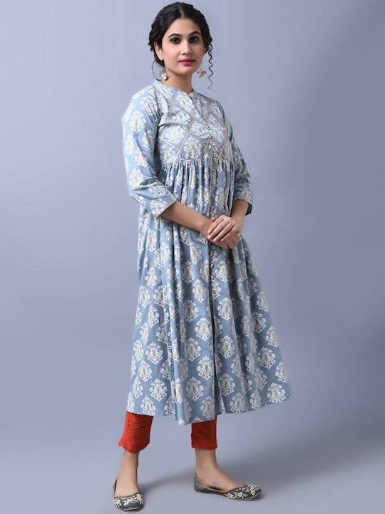 All about you Ethnic Motifs Printed Cotton A-Line Kurta
