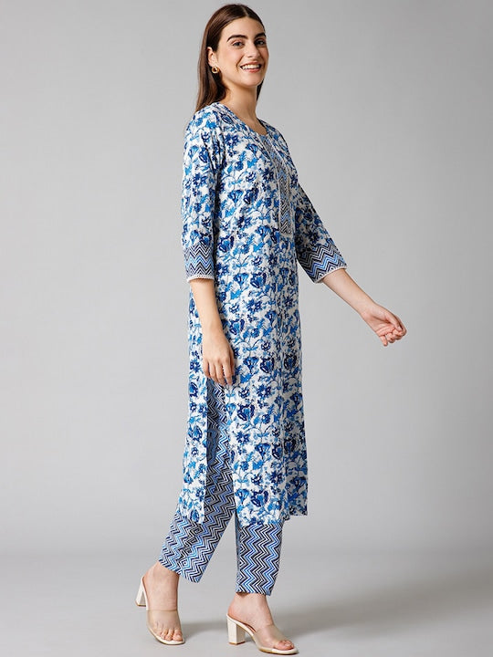 All about you Floral Printed Kurta With Trouser
