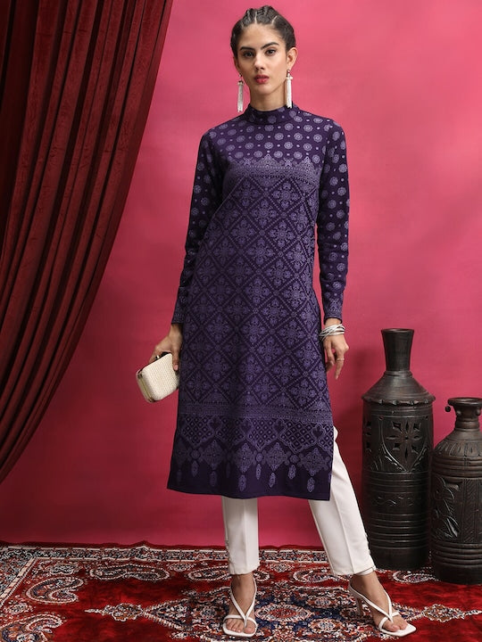Vishudh Ethnic Motifs Printed Straight Kurta