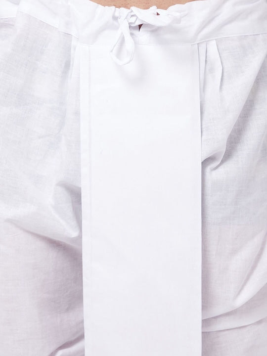 Vastramay Men Olive Green Kurti with Dhoti Pants