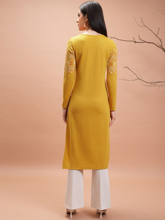 Vishudh Ethnic Motifs Printed Straight Kurta